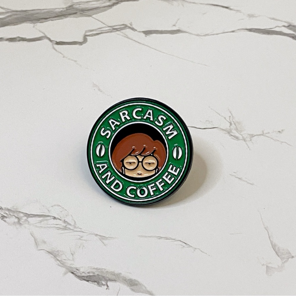 Daria, Sarcasm Enamel Pin , 90’s Statement Lapel, Gen X Gift, Coffee, 3 For $15